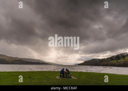 Stormy Skies Lake Bala North Wales. Stockfoto