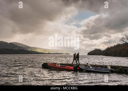 Stormy Skies Lake Bala North Wales. Stockfoto