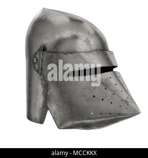 Mittelalterliche Ritter Beckenhaube Helm Stockfoto
