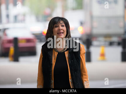 Chief International Korrespondent für CNN, Christiane Amanpour, kommt bei der BBC über "Die Andrew Marr Show' zu erscheinen. Stockfoto