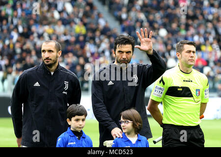 Turin, Italien. 15 Apr, 2018. Fußball, Serie A-Meisterschaft 2017-2018 15-4 2018 Juventus - Sampdoria 3-0 im Bild: buffon Credit: Unabhängige Fotoagentur/Alamy leben Nachrichten Stockfoto