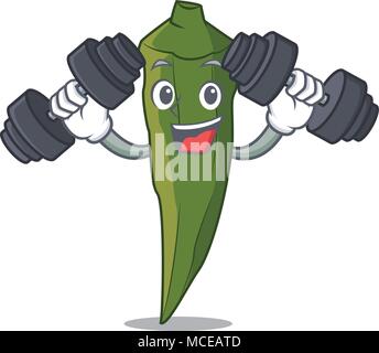 Fitness okra Charakter Cartoon Stil Vector Illustration Stock Vektor
