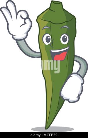 Okay okra Charakter Cartoon Stil Vector Illustration Stock Vektor