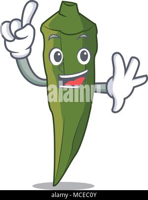 Finger okra Maskottchen Cartoon Stil Vector Illustration Stock Vektor