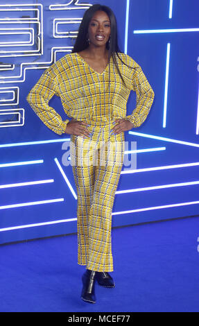 Mar 19, 2018 - AJ Odudu Teilnahme an Europäischen Premiere von 'Ready Player One', Vue West End, den Leicester Square in London, England, Großbritannien Stockfoto