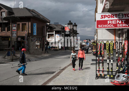 Bansko, Bulgarien am 5. April 2018. Stockfoto