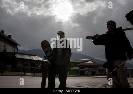 Bansko, Bulgarien am 5. April 2018. Stockfoto