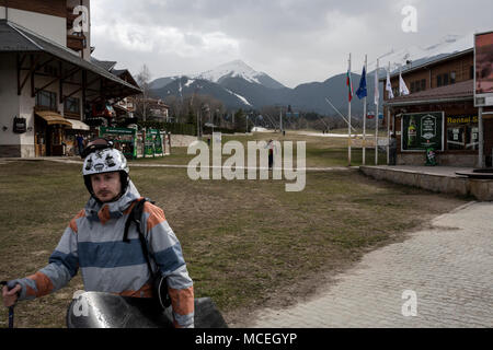 Bansko, Bulgarien am 5. April 2018. Stockfoto