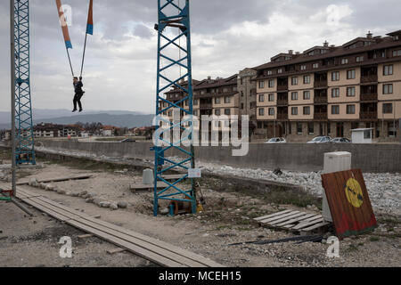 Bansko, Bulgarien am 5. April 2018. Stockfoto