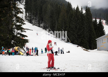 Bansko, Bulgarien am 6. April 2018. Stockfoto