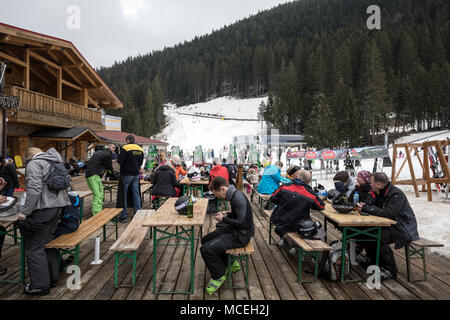 Bansko, Bulgarien am 6. April 2018. Stockfoto