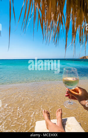 Paraga Beach. Insel Mykonos. Ciclades Inseln. Griechenland Stockfoto