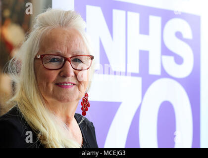 Aneira Thomas, das erste Baby auf dem NHS, geboren zu werden, folgenden Adressierung die Unison Gesundheit Konferenz an der Brighton Centre. Stockfoto