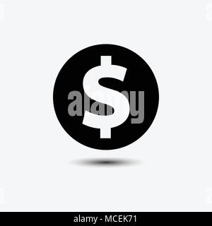 Geld Bargeld in trendigen Flat Style auf Hintergrund isoliert. Geld glyph Icon Stock Vektor
