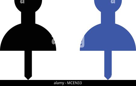 Büro pin Symbol. Vector Illustration. Schwarz und Blau Stock Vektor