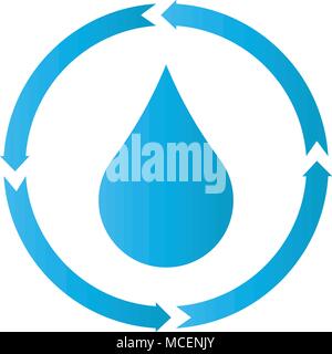 Wasseraufbereitung Symbol, Vector Illustration, Wasser tropfen Symbol Stock Vektor