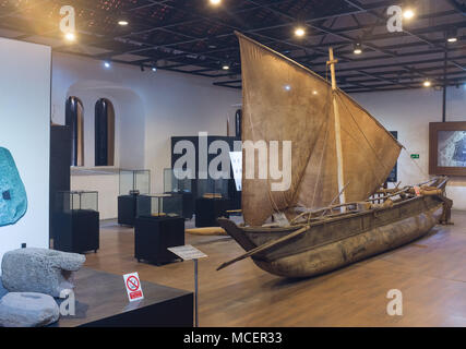 Schiffsmodell Ausstellung in maritime Archäologie Museum, Galle, Sri Lanka, Asien. Stockfoto