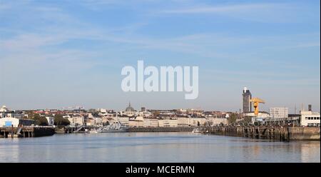 Panoramablick auf die Stadt Nantes, Loire Atlantique, Pays de la Loire, Frankreich Stockfoto