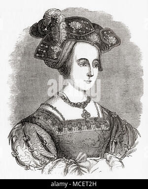 Anne Boleyn, C. 1501 - 1536. Königin von England von 1533 bis 1536 als zweite Frau von König Henry VIII. Aus Old England: eine bildliche Museum, veröffentlicht 1847. Stockfoto