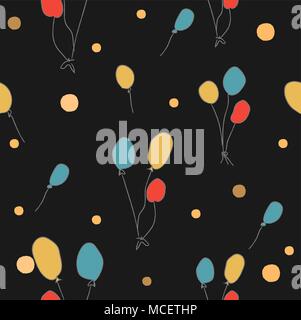 Nahtlose Muster mit schwebenden Ballons. Wiederholen Hintergrund. Vector Illustration Stock Vektor
