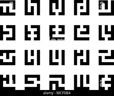 Einfache Labyrinth Symbole auf weißem Hintergrund Stock Vektor
