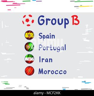 Fußball-Cup Russland Gruppe B Stock Vektor