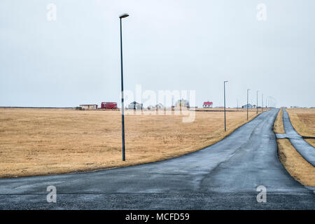 Garðskagi, Garður, Island, an der Spitze der Halbinsel Reykjanes, auf ein typisch grauen und regnerischen Tag Stockfoto