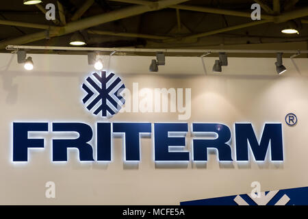 Friterm logo Unternehmen Zeichen an der Wand. Friterm ist Hersteller einer breiten Palette von wärmetechnischen Anlagen für die Kälteindustrie Stockfoto