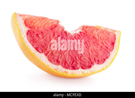 Scheibe von Grapefruit isoliert auf weißem Hintergrund Stockfoto