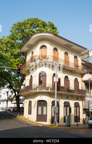 Schöne Fassade, restaurierten historischen Architektur, Casco Viejo, Panama City Stockfoto
