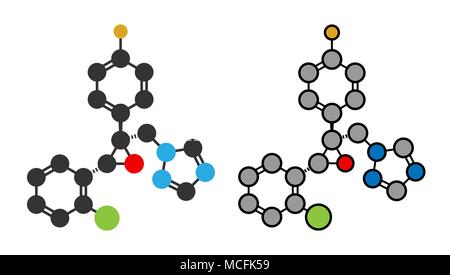 Epoxiconazol Pestizid Molekül. Stilisierten 2D Renderings. Stock Vektor