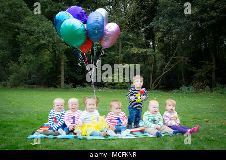 Babys 1. Geburtstag Stockfoto