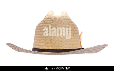 Gewebte Cowboyhut Vorderansicht schneiden Sie auf Weiß. Stockfoto