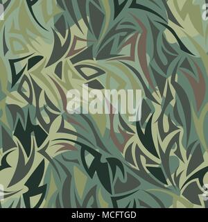 Nahtlose camouflage Muster. Khaki Textur, Vektor, Abbildung Stock Vektor