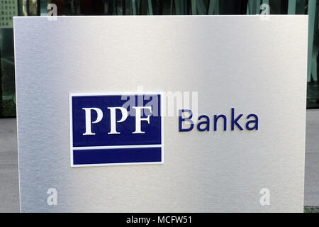 PPF Banka logo, PPF-Mitglied der Gruppe, Tschechische Republik Stockfoto