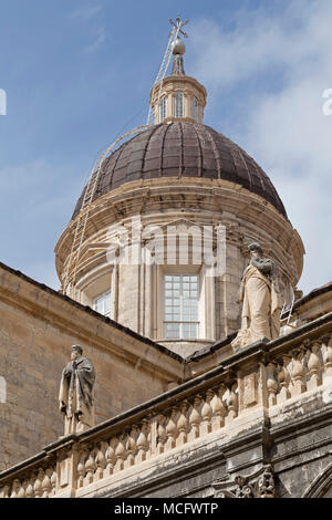 Kuppel der Kathedrale, Altstadt, Dubrovnik, Kroatien Stockfoto