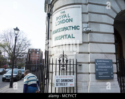 Die Royal London Homeopathic Hospital (jetzt das Royal London Hospital für Integrierte Medizin) Great Ormond Street, London WC1N, Großbritannien Stockfoto