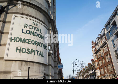 Die Royal London Homeopathic Hospital (jetzt das Royal London Hospital für Integrierte Medizin) Great Ormond Street, London WC1N, Großbritannien Stockfoto