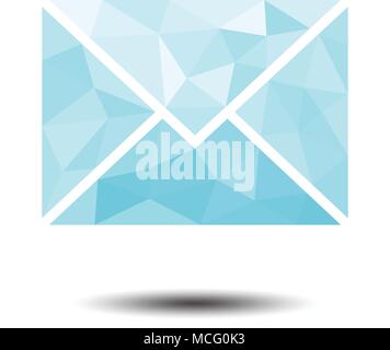 Polygon Umschlag Mail Symbol auf weißem Hintergrund Stock Vektor