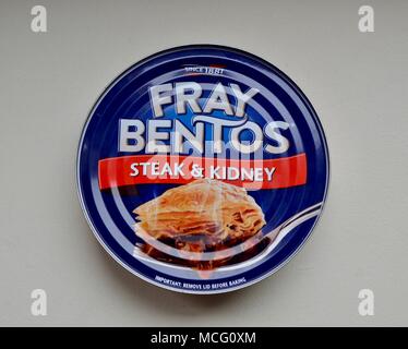 Fray Bentos Steak & Kidney Fleischpasteten in einem können Stockfoto