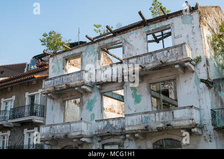 Historische Gebäude Fassade in der Altstadt (Casco Viejo) in Panama City Stockfoto