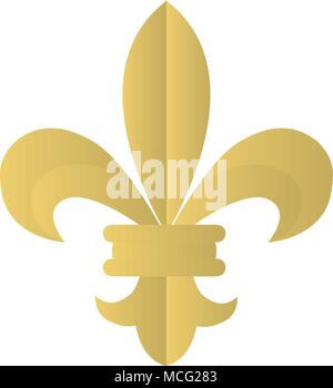 Vector Illustration eines golden Fleur de Lis auf weißem Hintergrund Stock Vektor