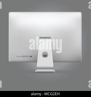 Realistische gerät Mock-up computer Rückseite Vector Illustration. Stock Vektor