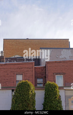 Durcheinander von eklektische Architektur im Süden Granville Viertel von Vancouver, BC, Kanada Stockfoto