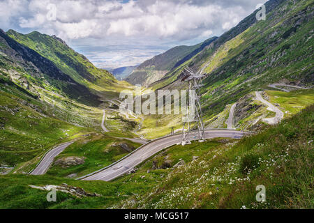 Berühmte Tranfagarasan Straße, Rumänien. Stockfoto