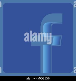 Soziales Netzwerk Facebook anmelden, das Logo der Marke "Facebook" Stock Vektor