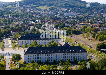 Hemer, Sauerland, Nordrhein-Westfalen, Deutschland - 16. August 2013: Panoramablick über die Stadt Hemer im Sommer Stockfoto