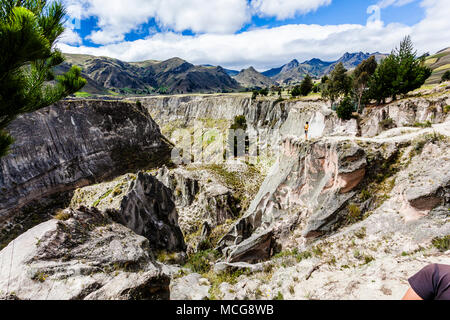 Toachi Canyon, in der Nähe von Zumbahua, in der Straße auf Quilotoa, Ecuador Stockfoto