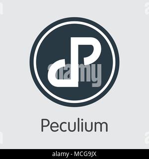 Peculium kryptografische Währung - Vektor Zeichen Symbol. Stock Vektor