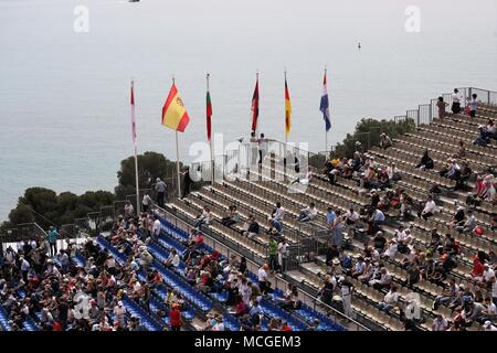 Monte Carlo, Monaco. 16 Apr, 2018. Unterstützer während der ATP Monte Carlo Rolex Masters 2018, Am 14. April 22, 2018 in Monaco - Foto Laurent Lairys/DPPI Credit: Laurent Lairys/Agence Locevaphotos/Alamy leben Nachrichten Stockfoto